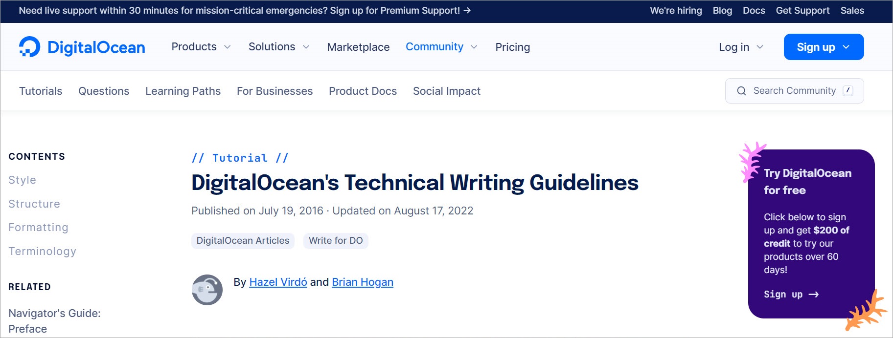 DigitalOcean Writing Guidelines