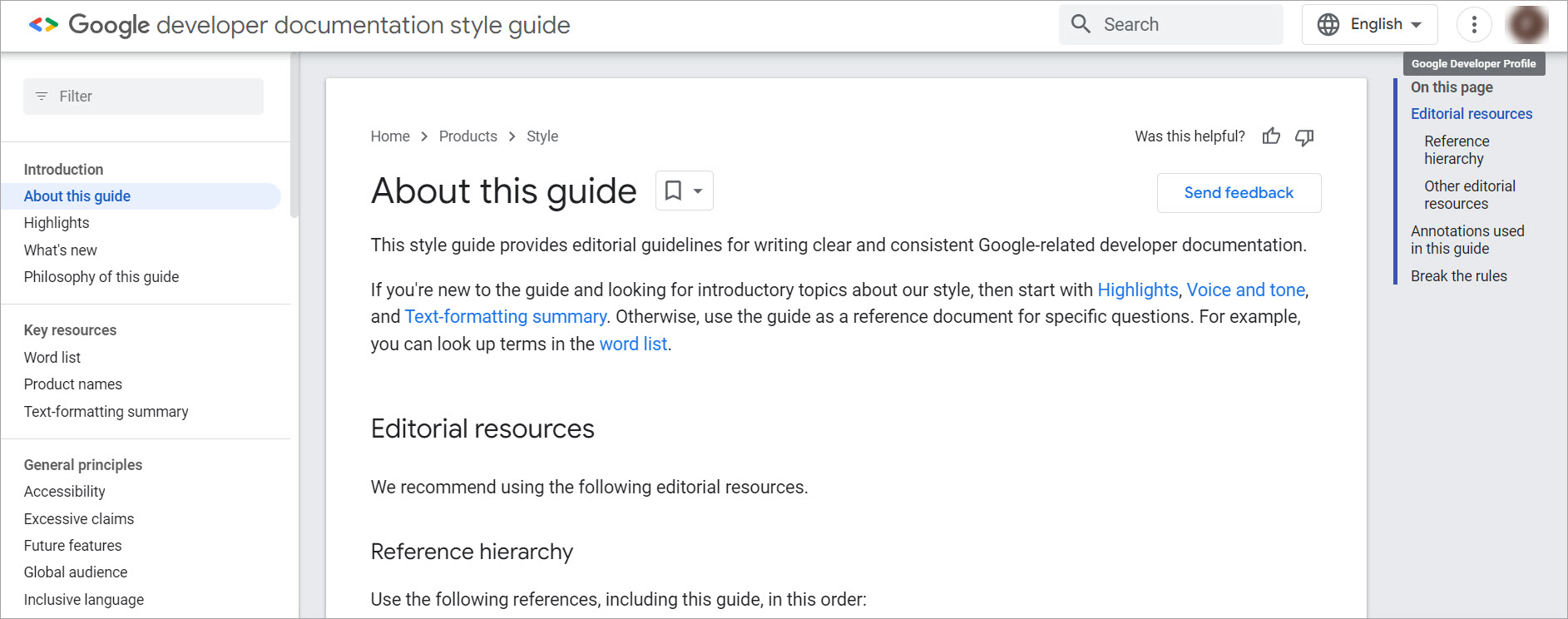 Google style guide