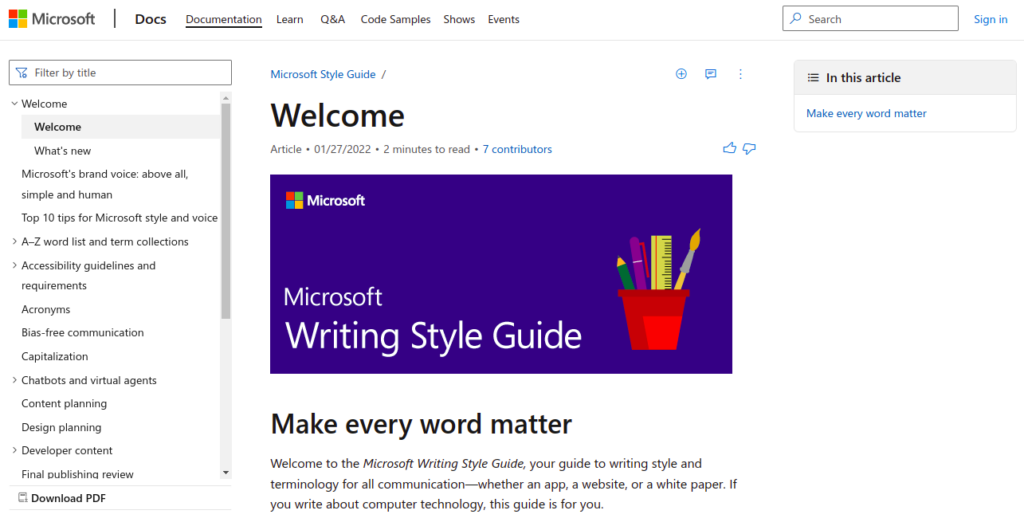 Microsoft Style Guide