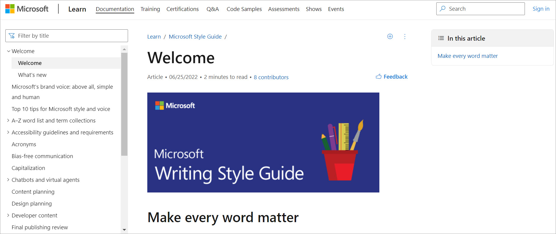 Microsoft style guide