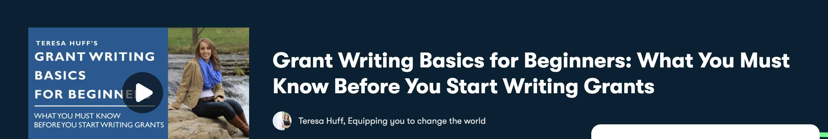 Grant Writing Basics for Beginners (Skillshare)
