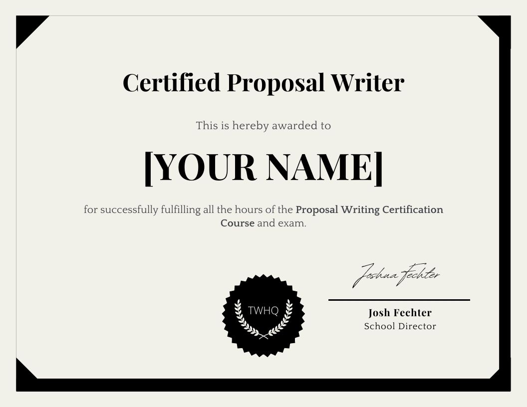 Certified Proposal Writer