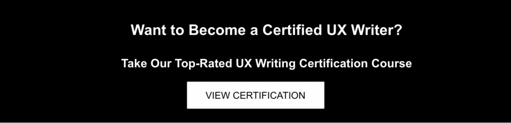 ux writing portfolio no experience