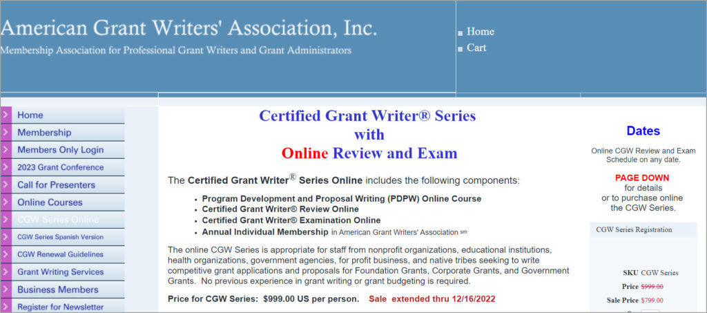 Certified Grant Writer® Series Online