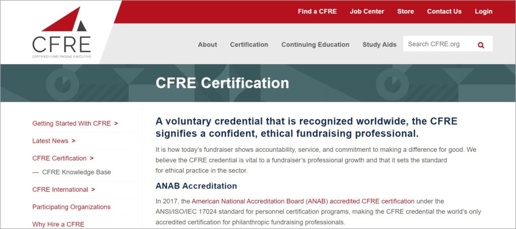 Certified Fund Raising Executive Certification