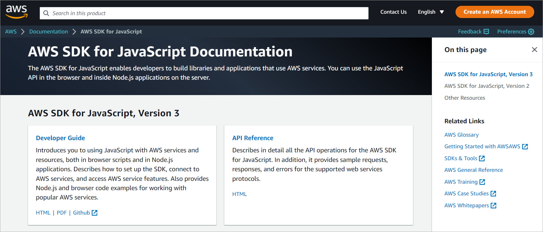 AWS SDK documentation