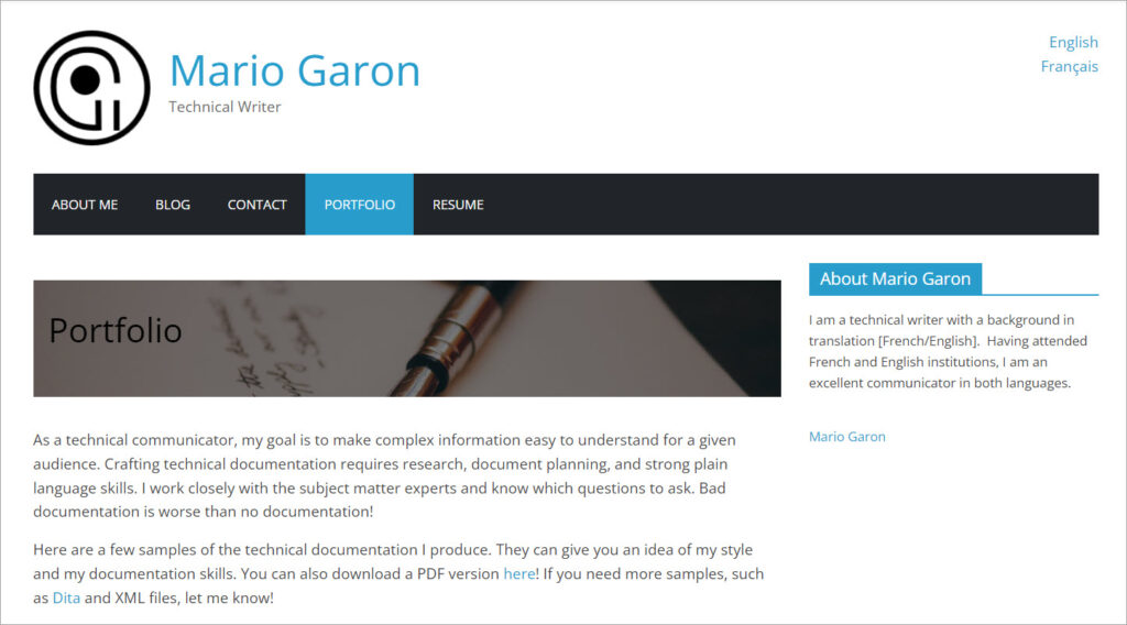Mario Garon Technical Writing Portfolio