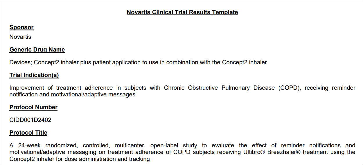 Novartis trial template