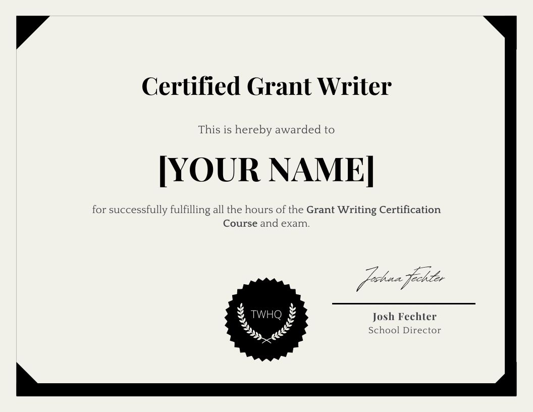 grant writing certificate